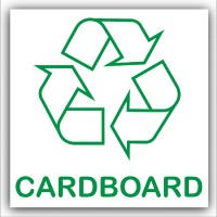 1 x Cardboard Recycling Self Adhesive Sticker-Recycle Logo Sign-Environment Label